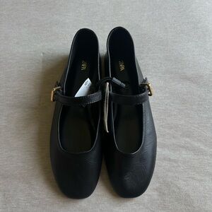 Brand new Zara black Mary Jane flats